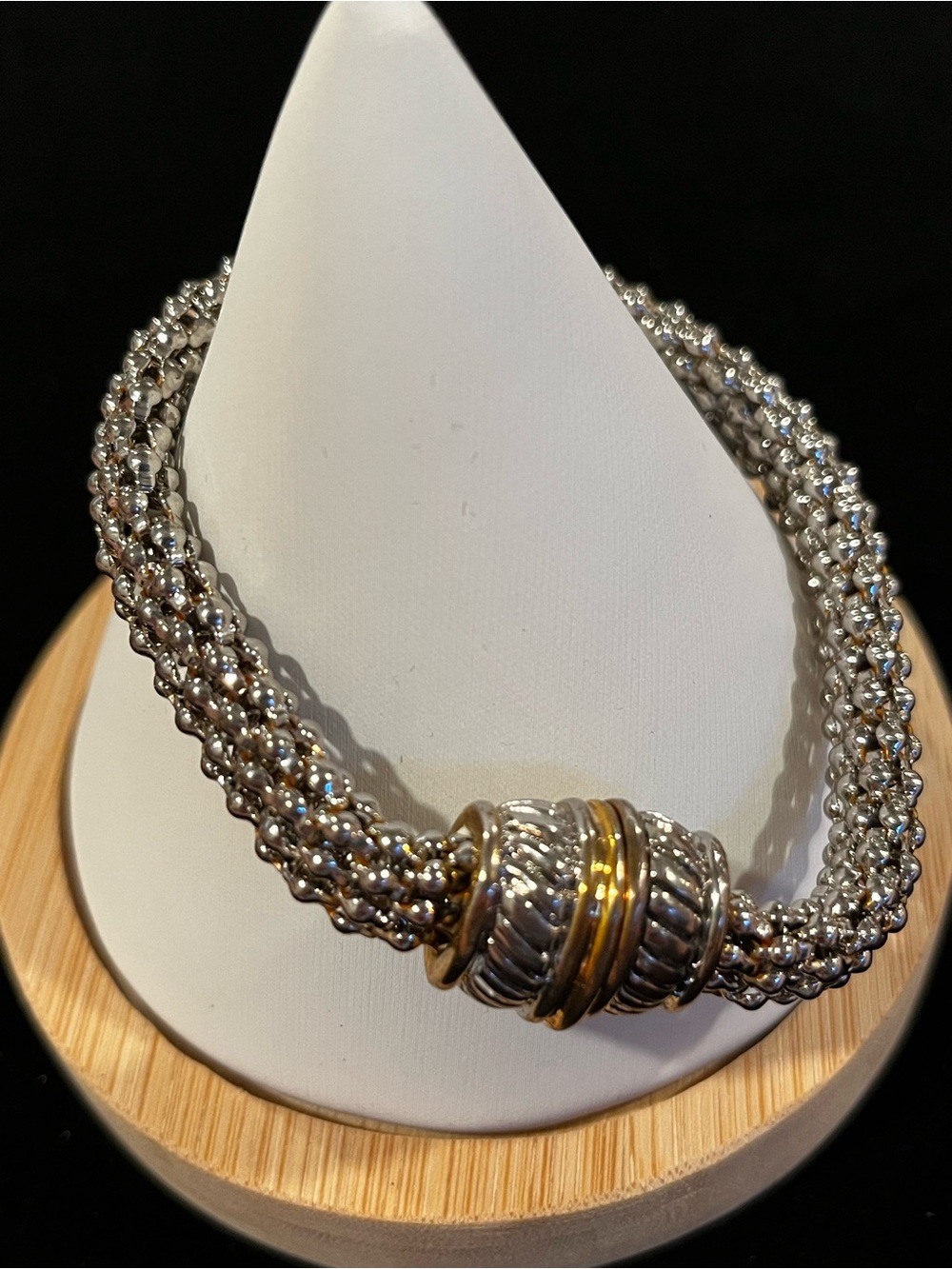 Estate Two-Tone Silver and Gold Braided Bracelet